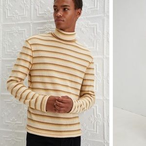 Standard cloth Joseph waffle knit striped rollneck top